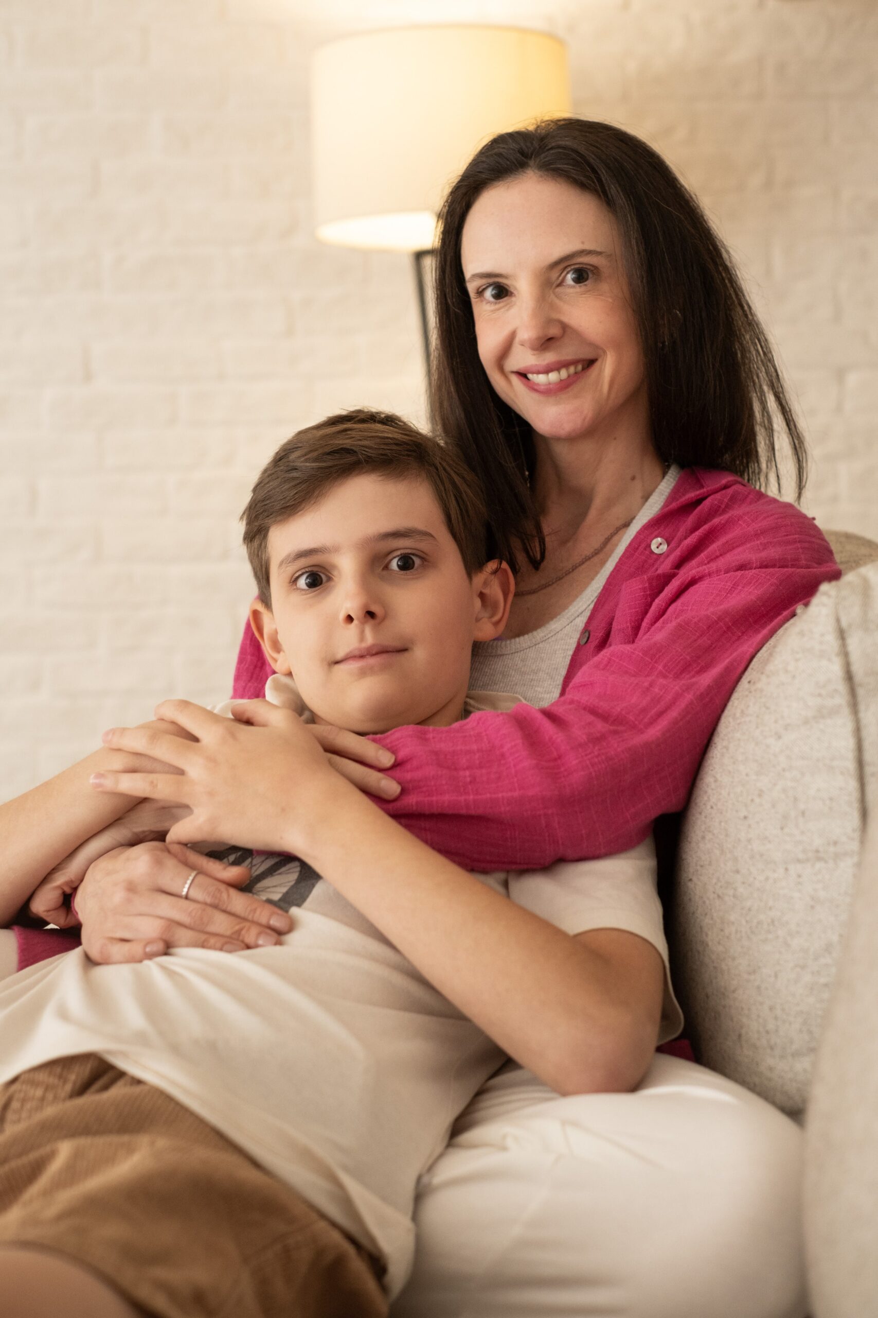 Dani com o filho, Davi.